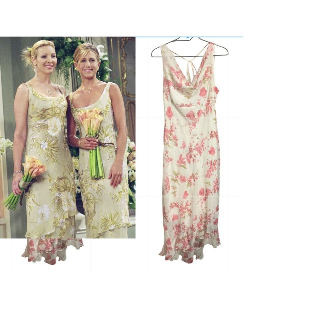 Y2K B Smart Dress 11/12 ASO Friends White Pink Floral Fairycore Bridesmaid VTG